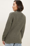 Shawl Collar Sweater  Olive Khaki Marle  hi-res