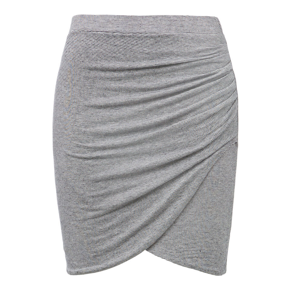 Linen Blend Twist Skirt  