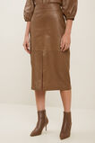 Leather Split Front Skirt  Molasses  hi-res