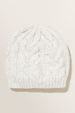 Cable Knit Beanie  French Vanilla Fleck  hi-res