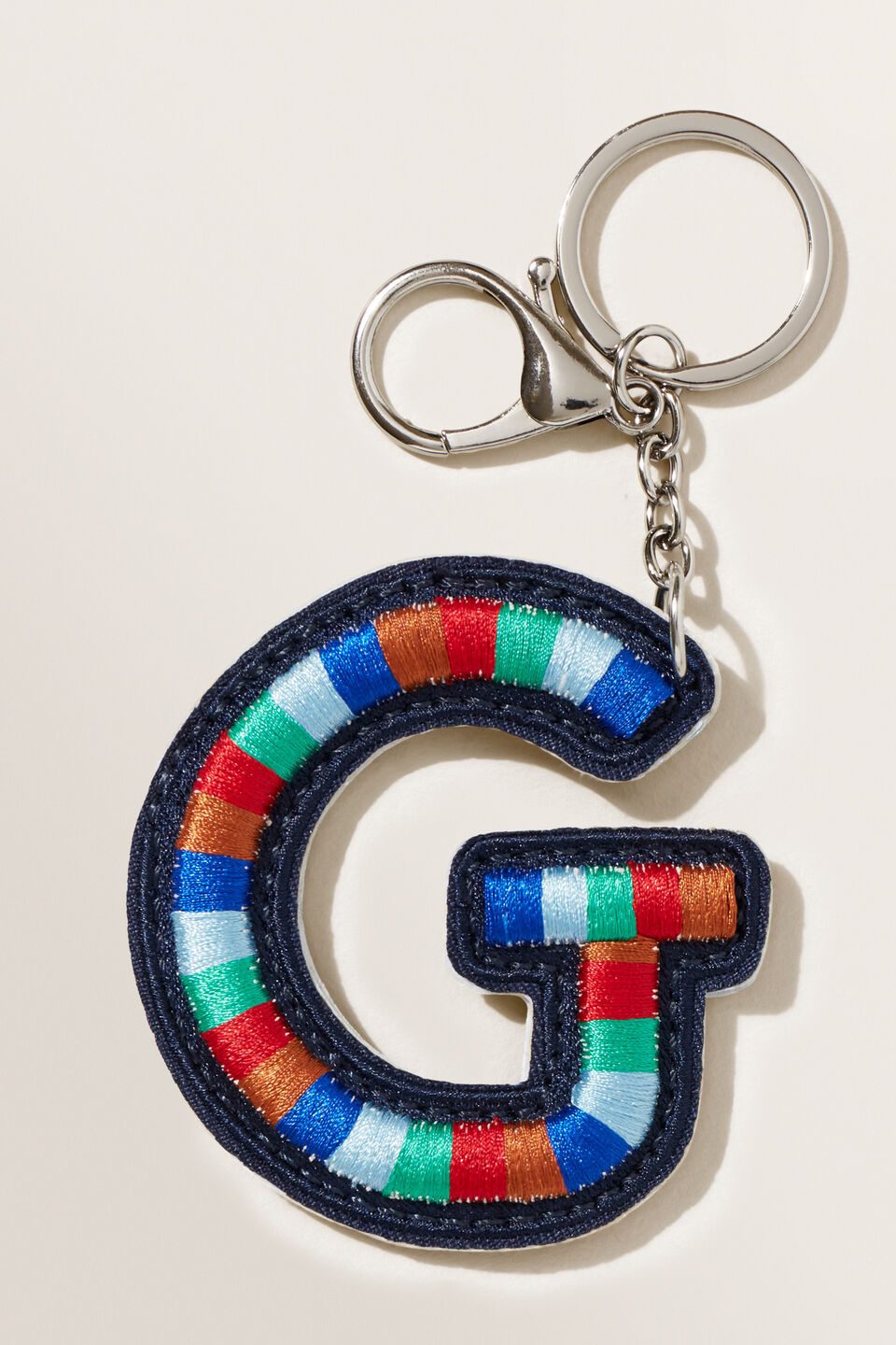 Embroidered Initial Keyring  G