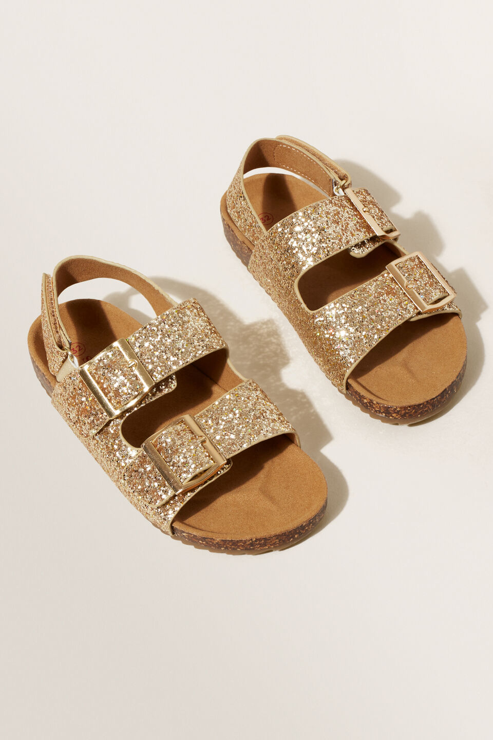 Gold Double Buckle Slides  Gold