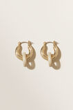 Resin Hoop Earrings  Gold  hi-res