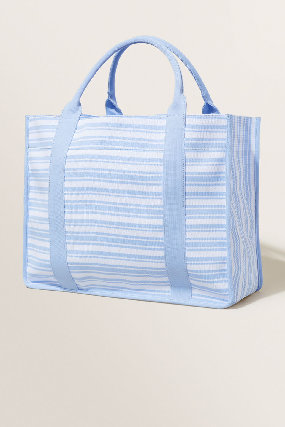 Knitted Stripe Tote  Clear Sky Multi