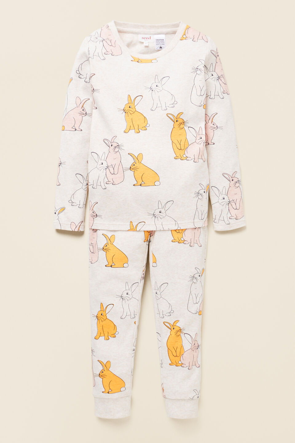 Multi Bunny Pyjama  Oat Marle
