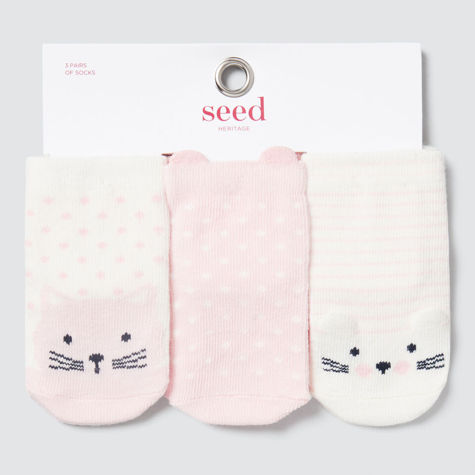 3-Pack Kitty Socks  