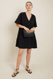 Tiered V Neck Mini Dress  Black  hi-res