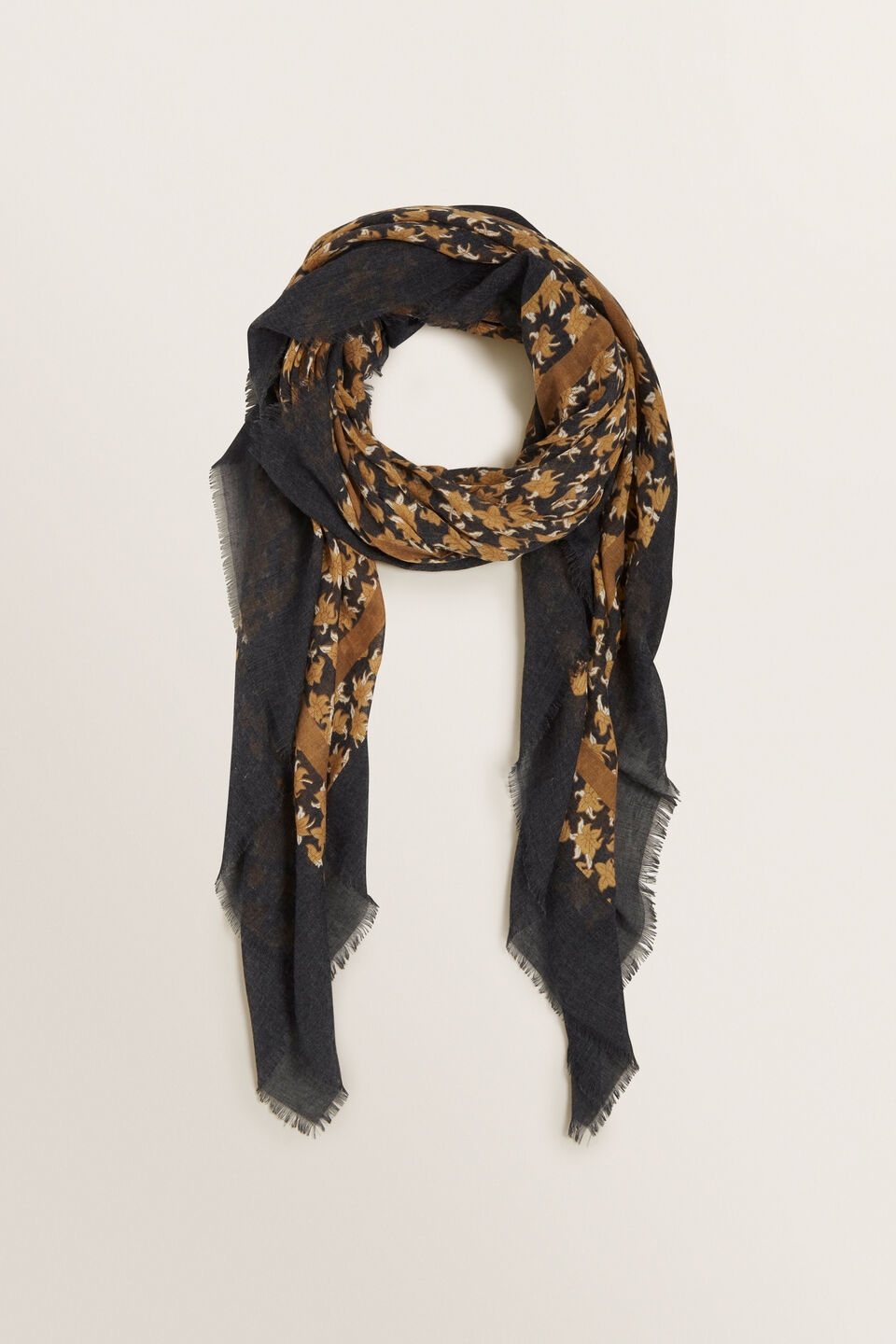 Faded Floral Square Scarf  