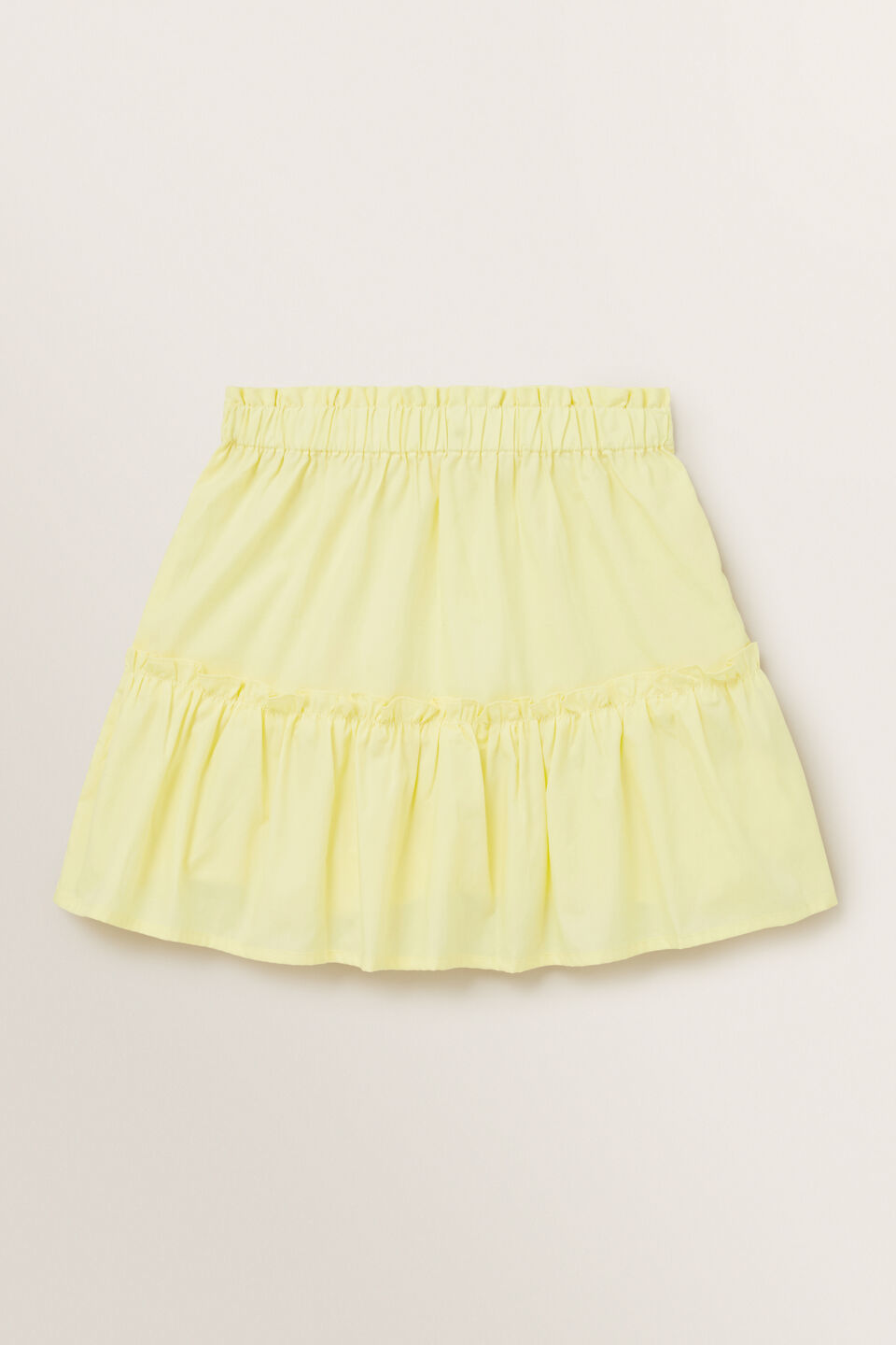Poplin Tiered Skirt  Lemon