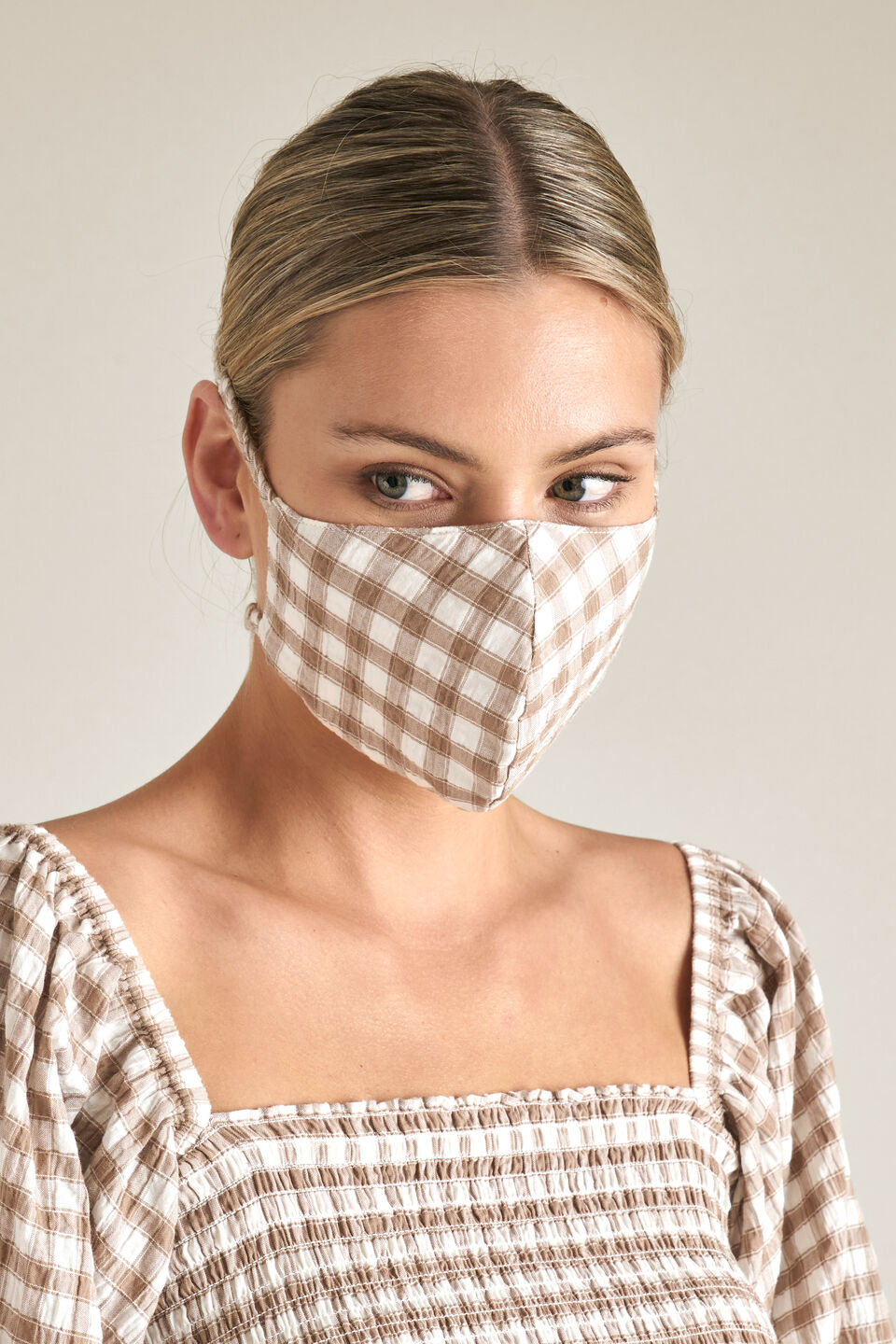 Gingham Tie Face Mask  Gingham