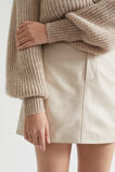 Leather A Line Mini Skirt  Soft Mink  hi-res