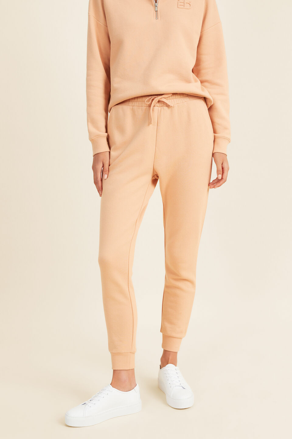 Terry Tie Front Trackpant  Light Ginger