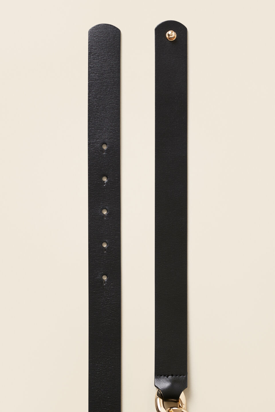 Frankie Leather Chain Waist Belt  Black