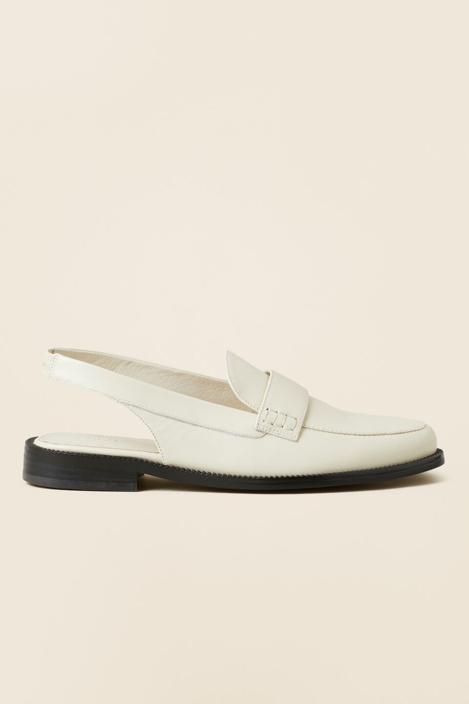 Monique Leather Slingback Loafer  French Vanilla