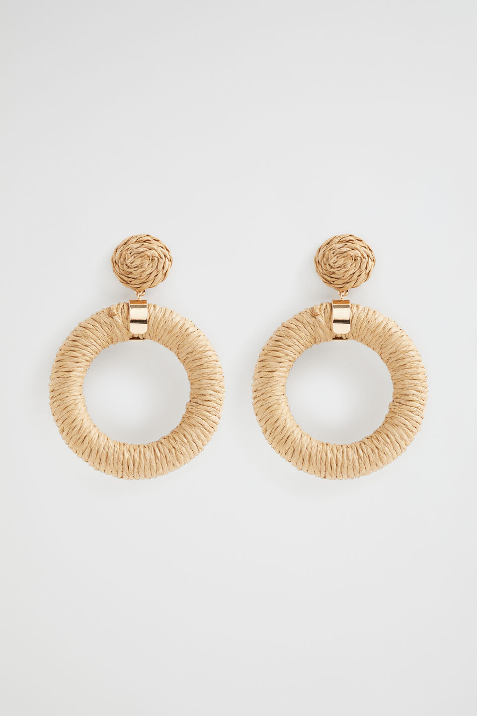 Wrapped Circle Earring  Light Chestnut