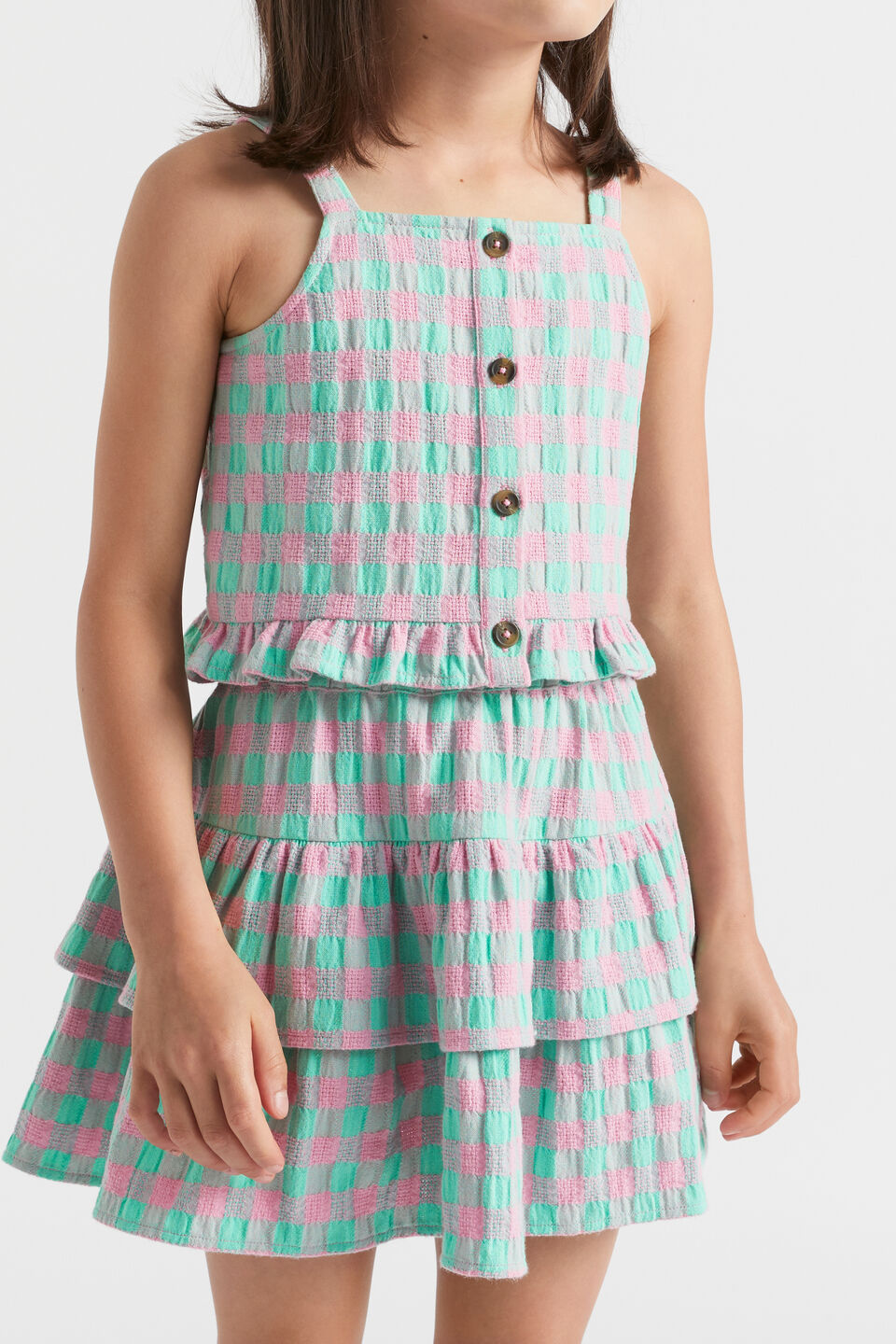 Gingham Skirt  Candy Pink