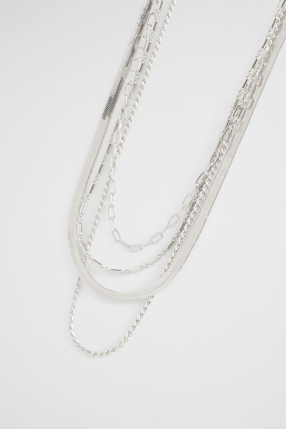 Multi Chain Necklace  Silver
