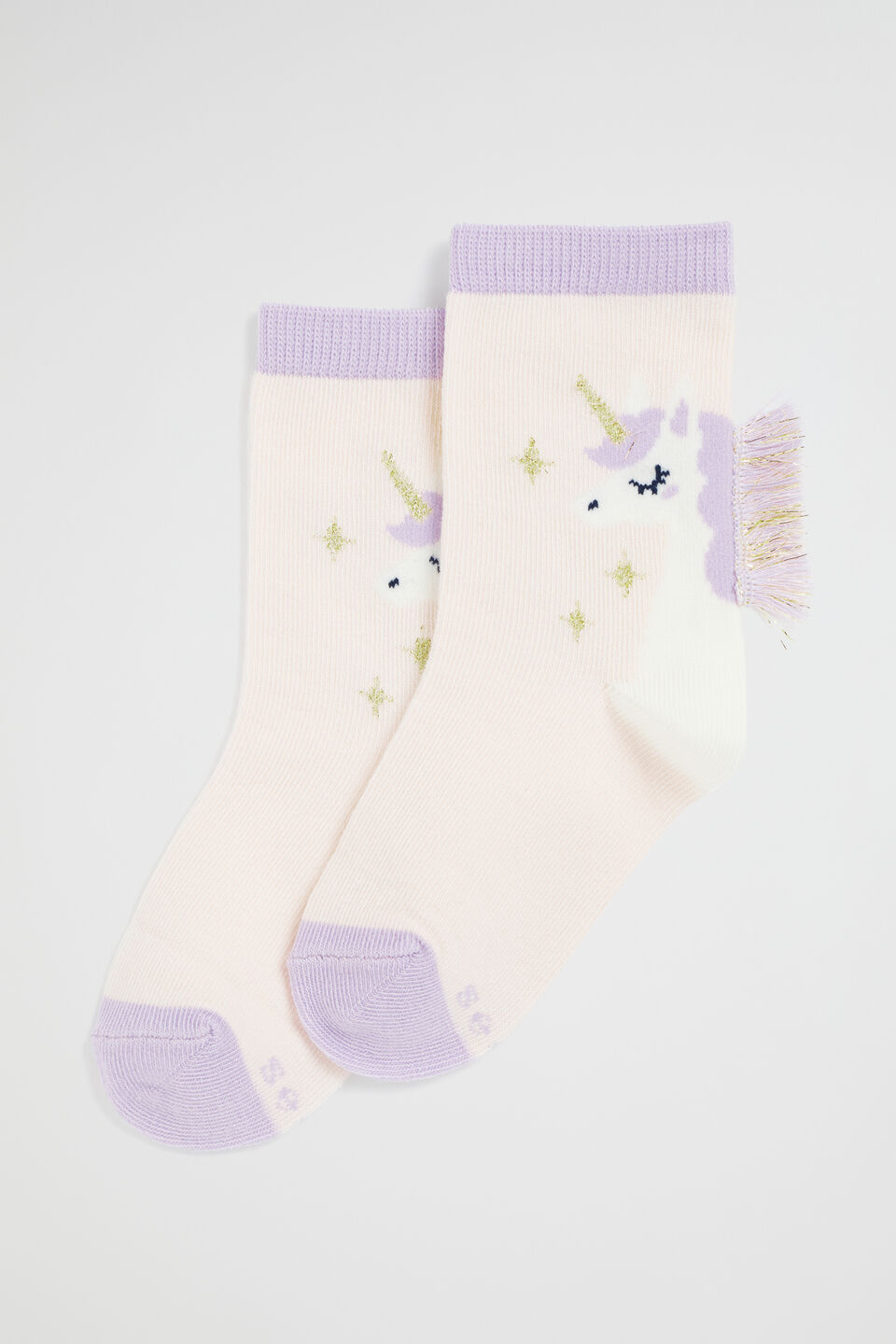 Unicorn Fringe Sock  Softest Pink