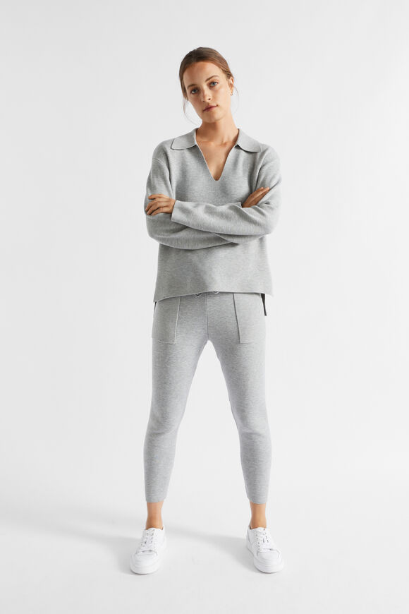 Double Knit Trackpant  Silver Marle  hi-res