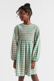 Shirred Gingham Dress  Pea Green  hi-res