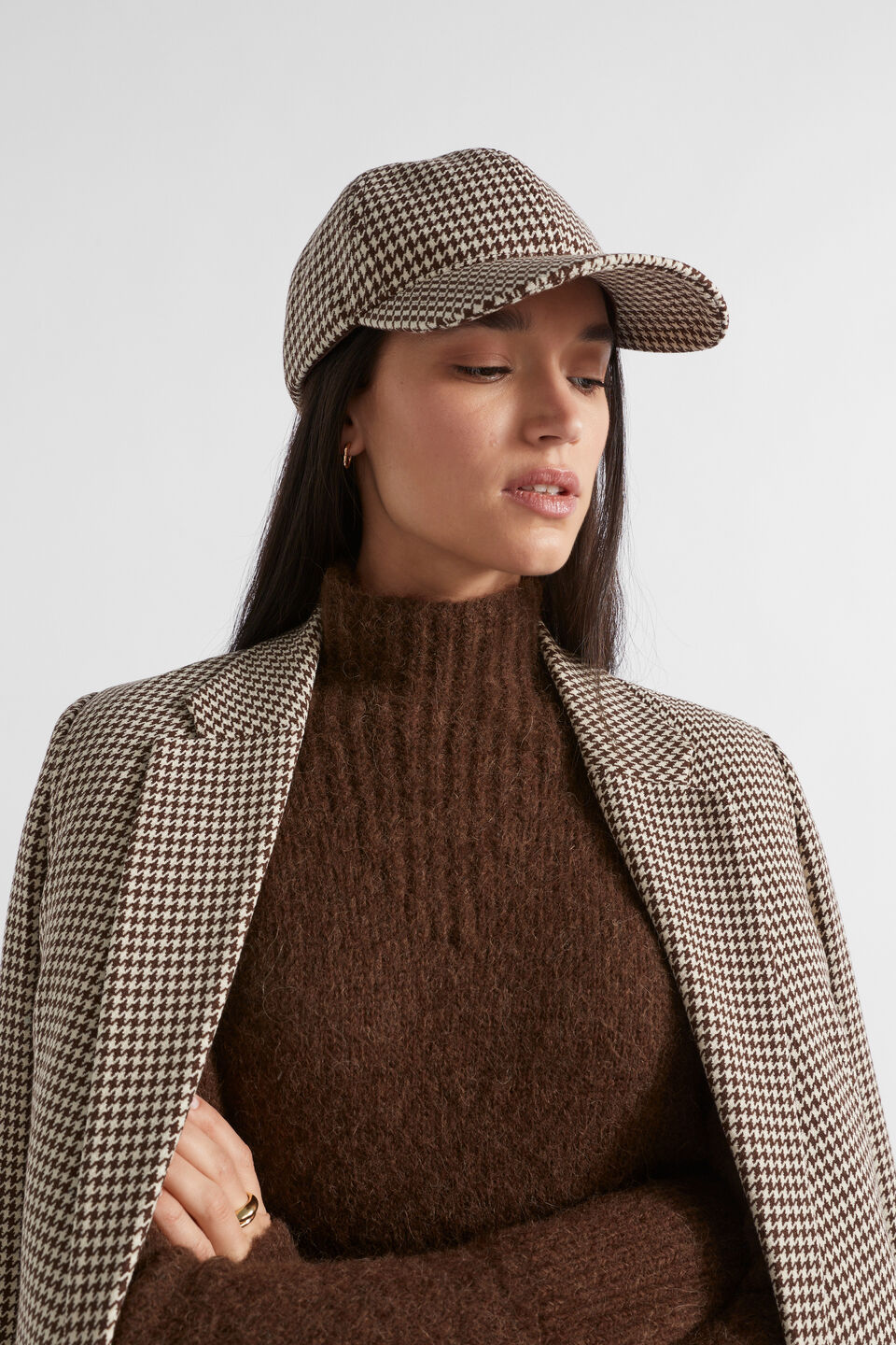Houndstooth Cap  Hot Chocolate Houndstooth