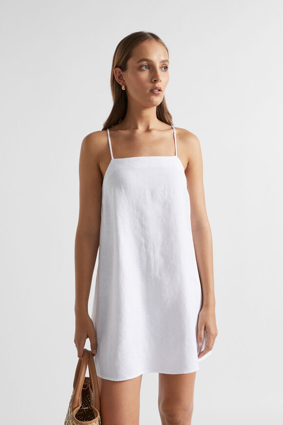 Core Linen A Line Mini Dress  Whisper White  hi-res