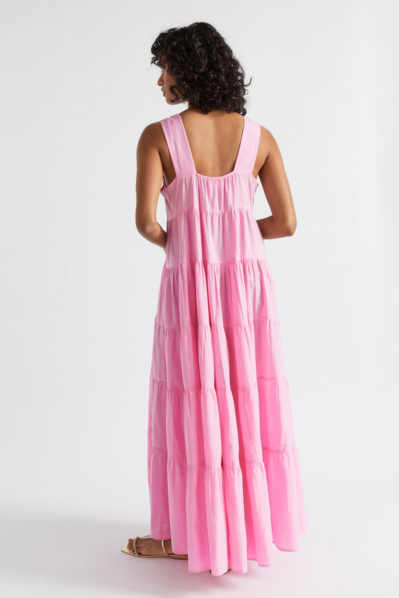 Voile Tiered Midi Dress  Pink Gin  hi-res