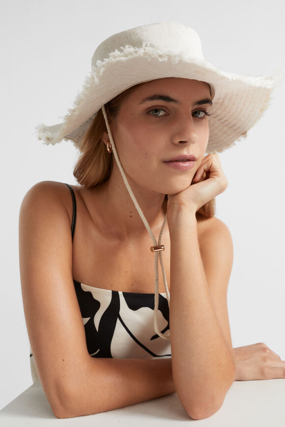 Relaxed Fabric Bucket Hat  Natural  hi-res