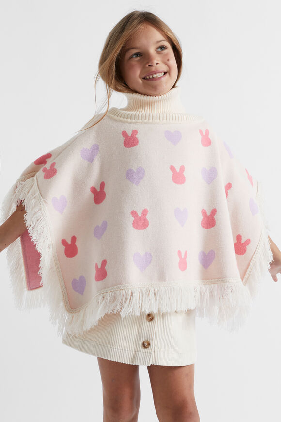Bunny Heart Poncho  Multi  hi-res