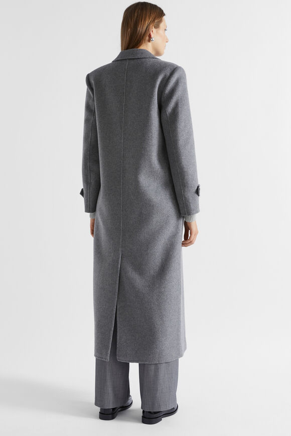 Wool Trench Maxi Coat  Wolf Marle  hi-res