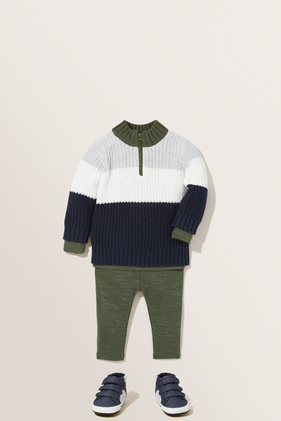 Half Zip Knit Sweater  Multi