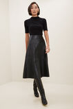 Fluted Leather Skirt  Black  hi-res