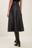 Fluted Leather Skirt  Black  hi-res