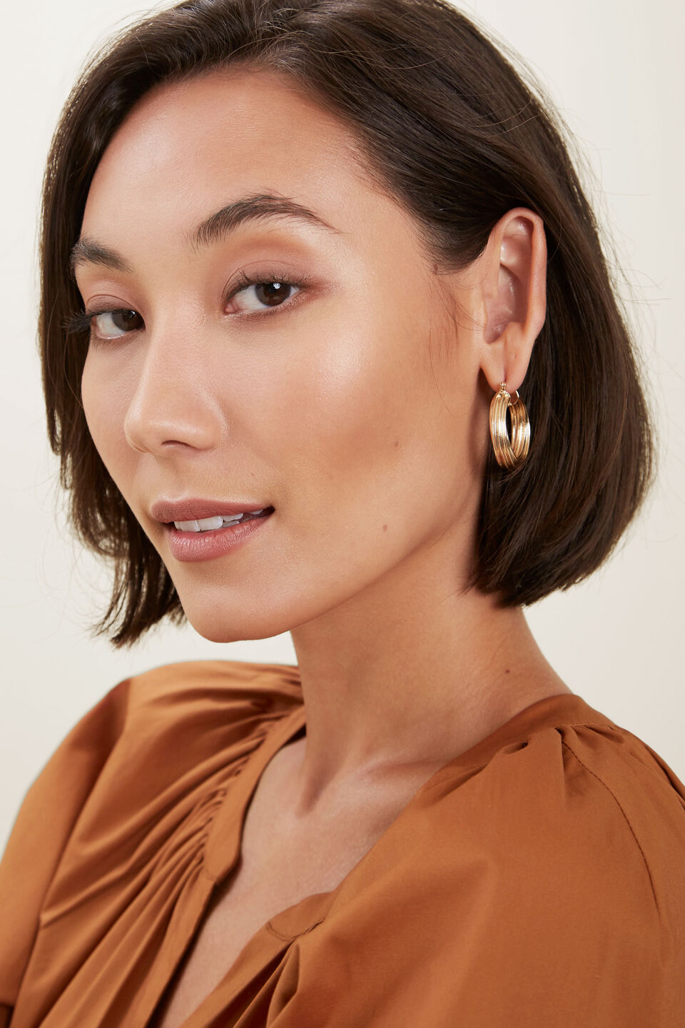 Wave Twisted Hoops  Gold