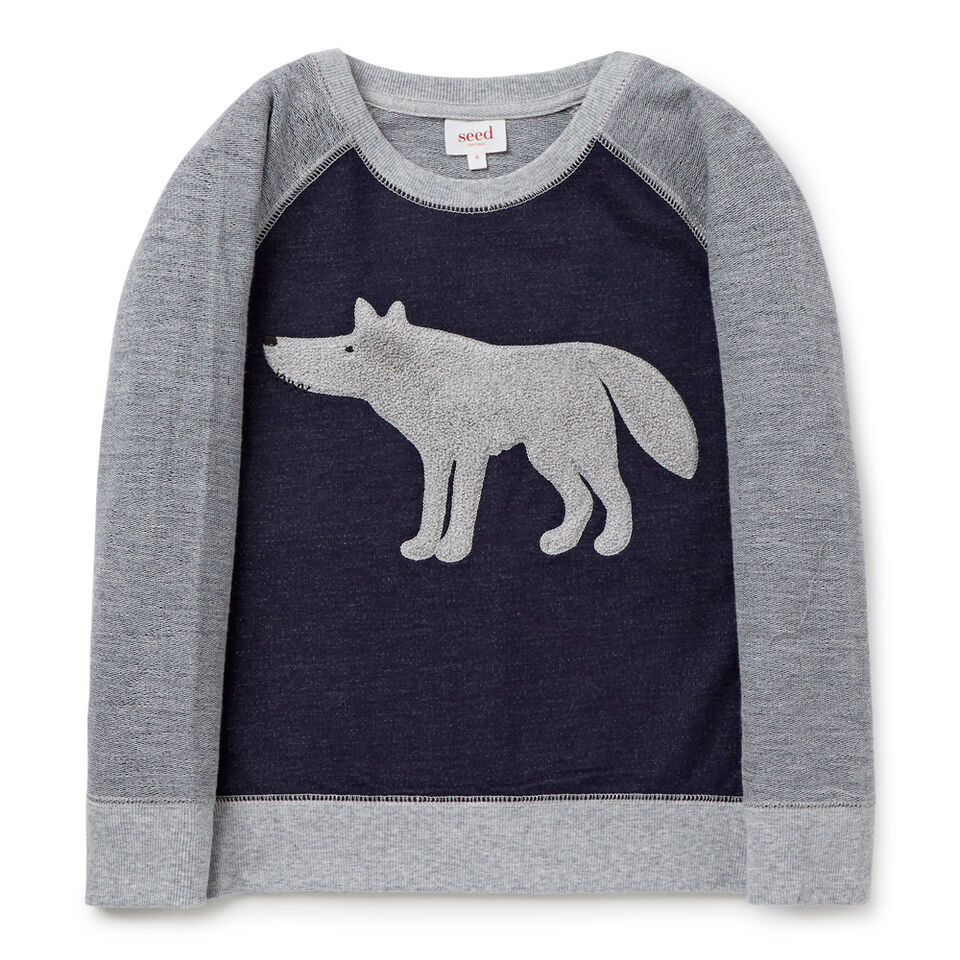 Wolf Applique Sweater  