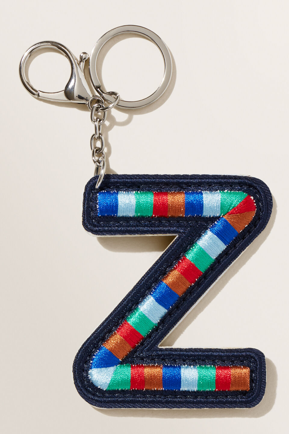 Embroidered Initial Keyring  Z