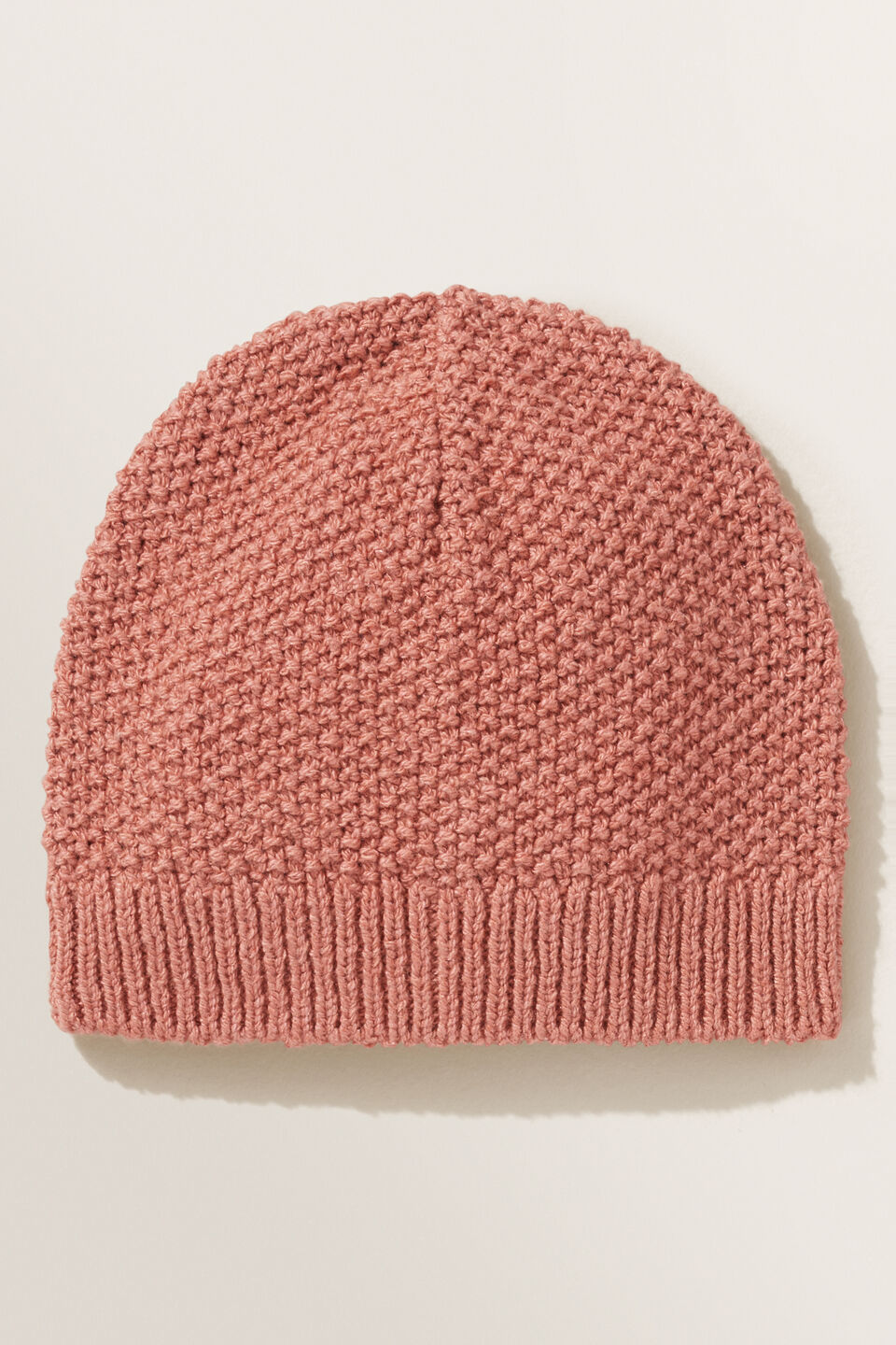 Textured Knit Beanie  Faded Rose