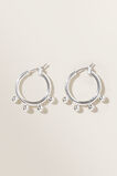 Studded Hoop Earrings  Silver  hi-res