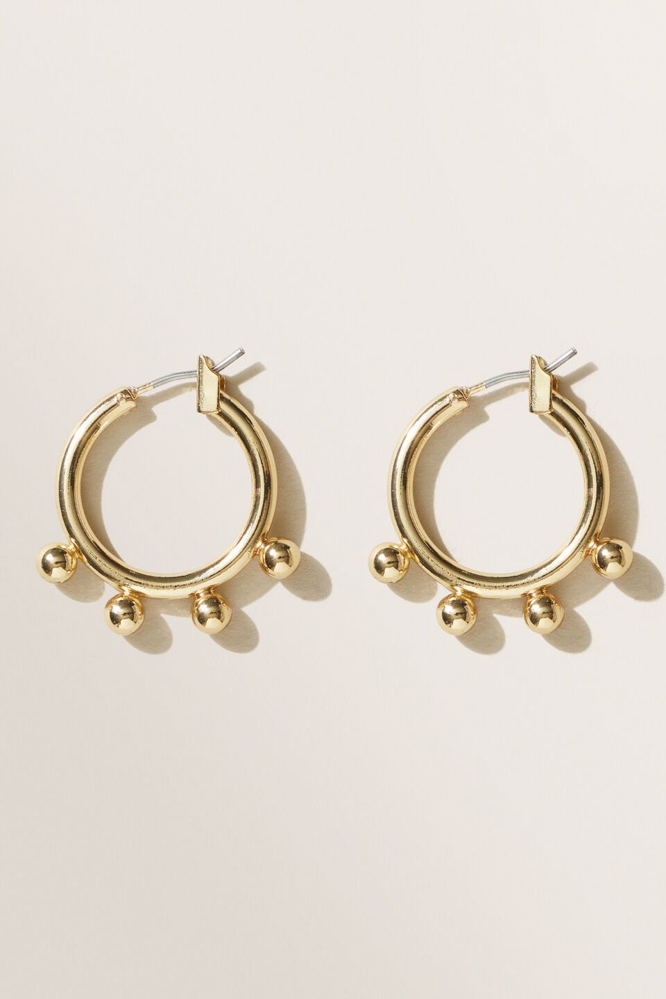 Studded Hoop Earrings  Gold