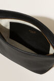 Leather Fold Detail Pouch  Black  hi-res