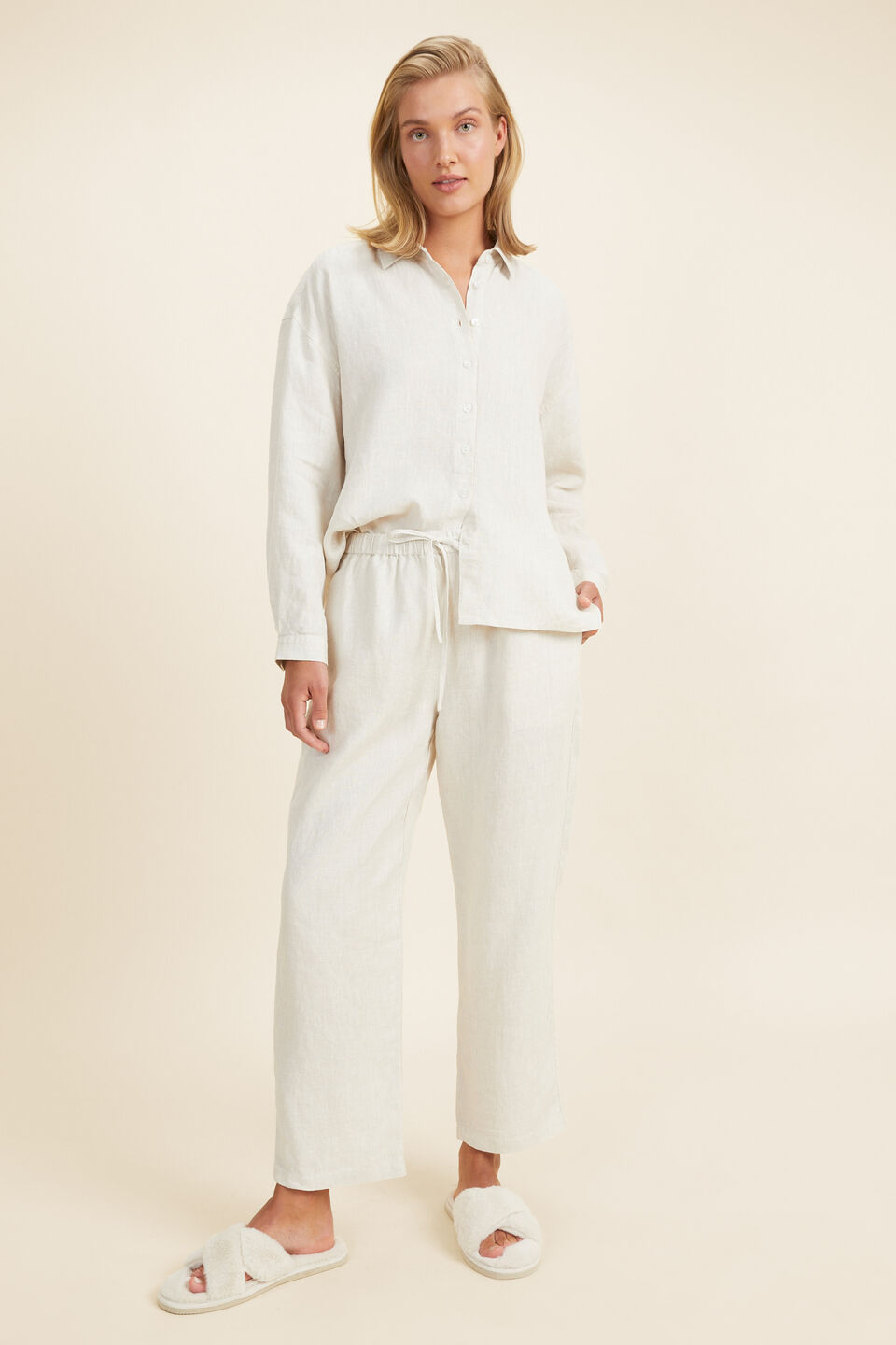 Linen Pyjama Pant  Flax Cross Dye