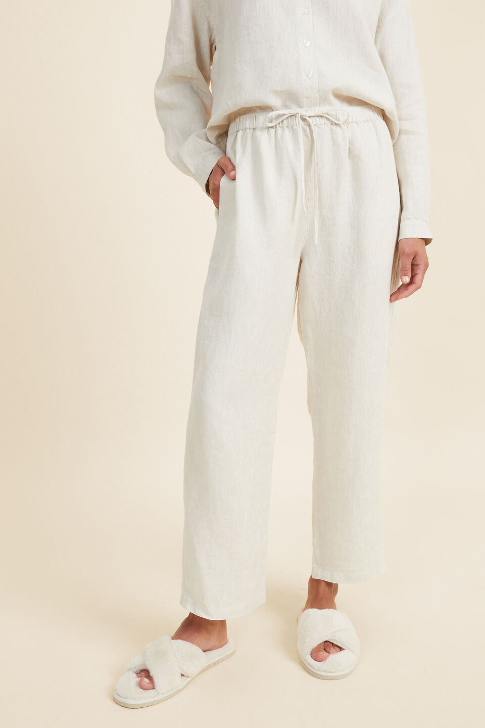 Linen Pyjama Pant  Flax Cross Dye
