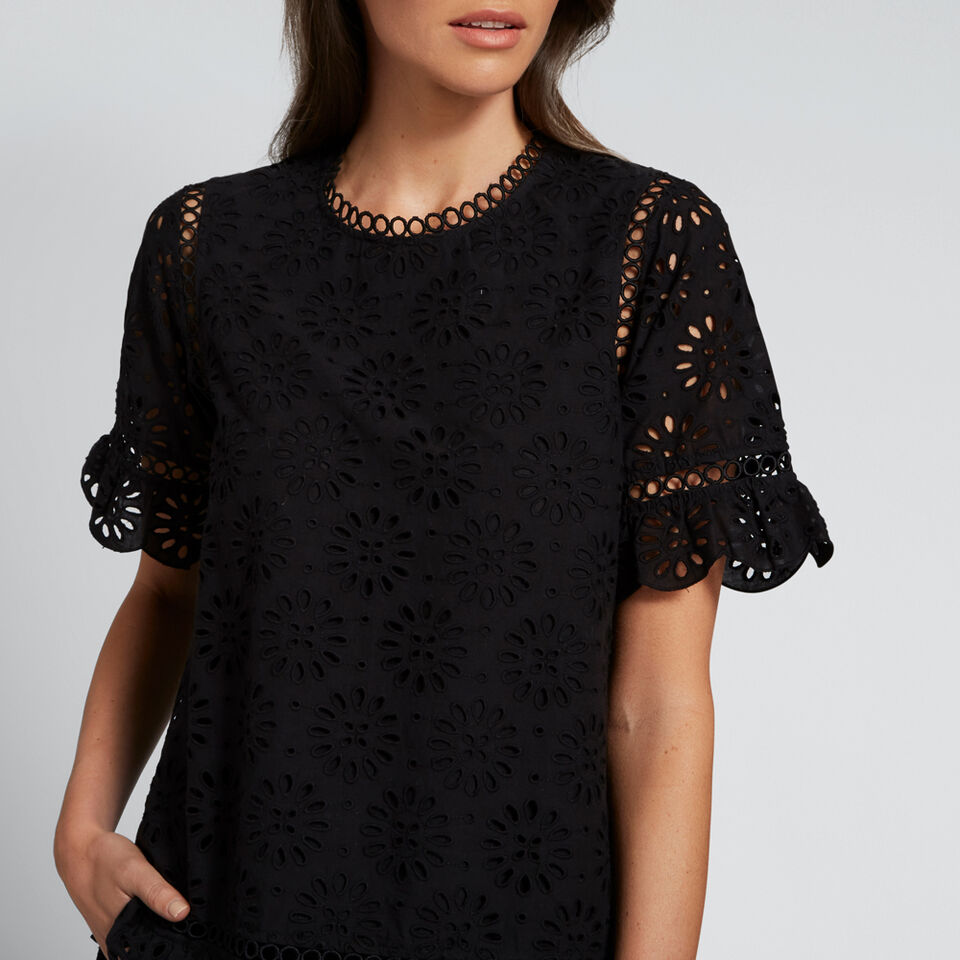 Broderie Scallop Edge Top  