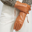 Zip Detail Leather Gloves    hi-res