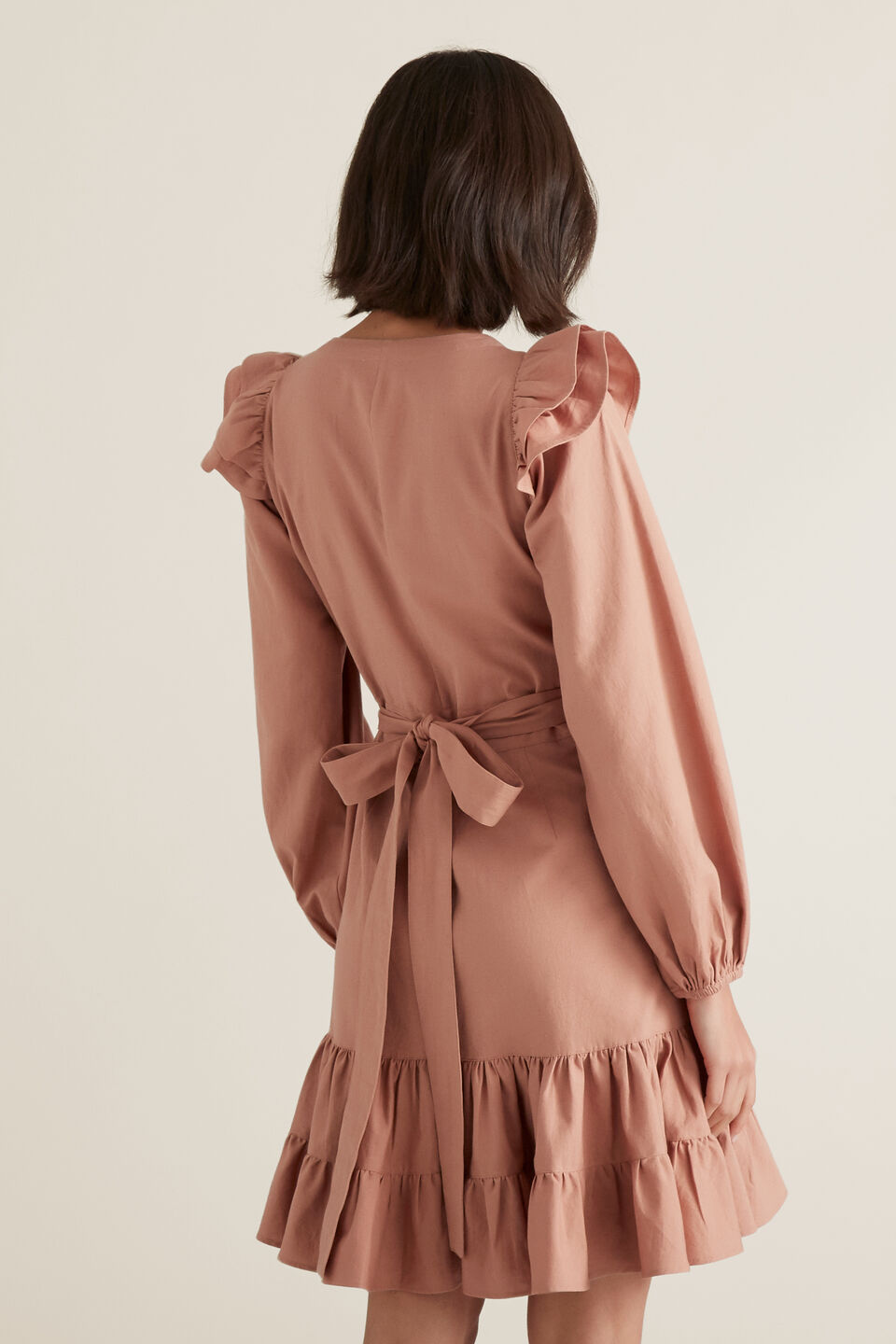 Wrap Front Frill Dress  