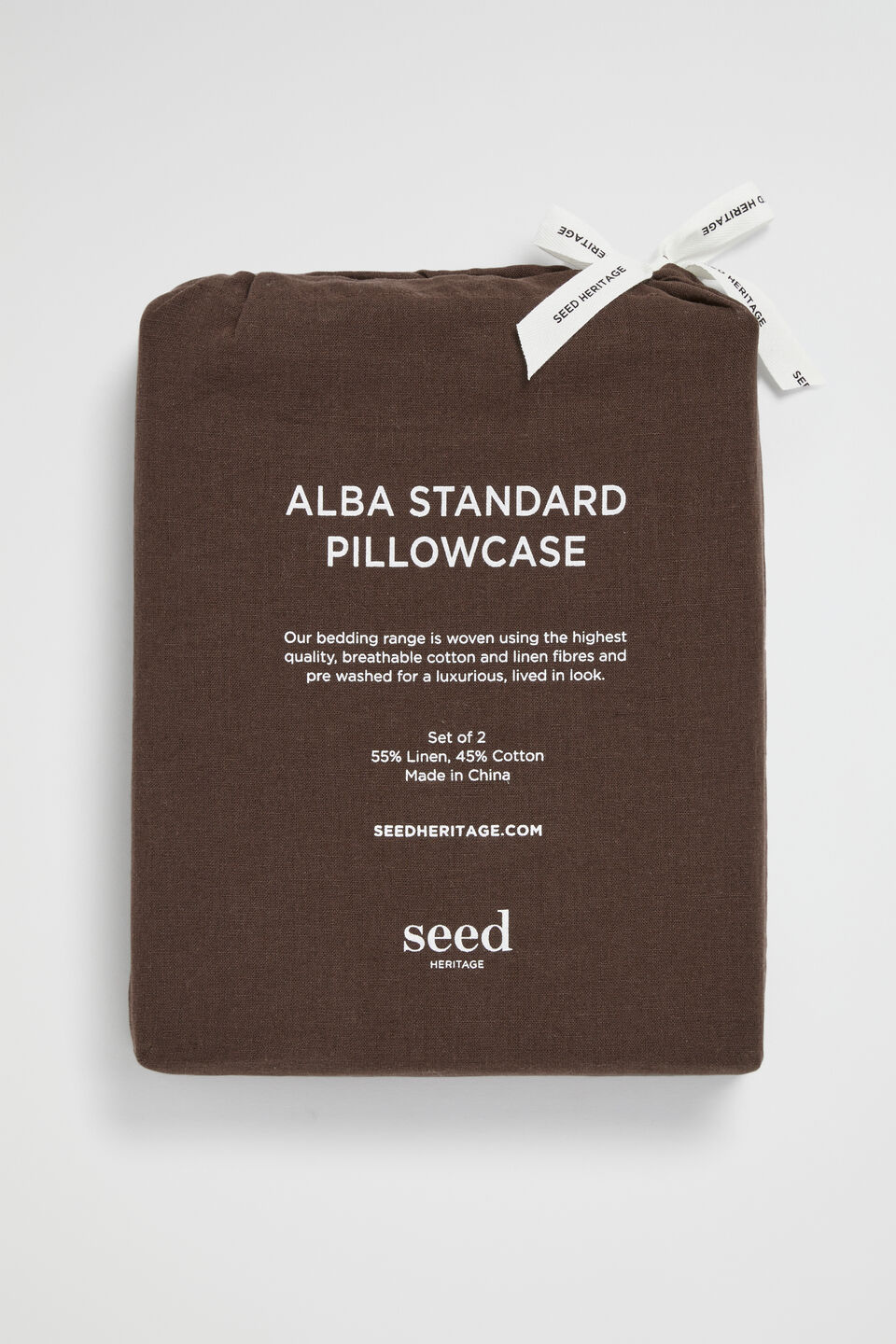 Alba Standard Pillowcase  Chocolate