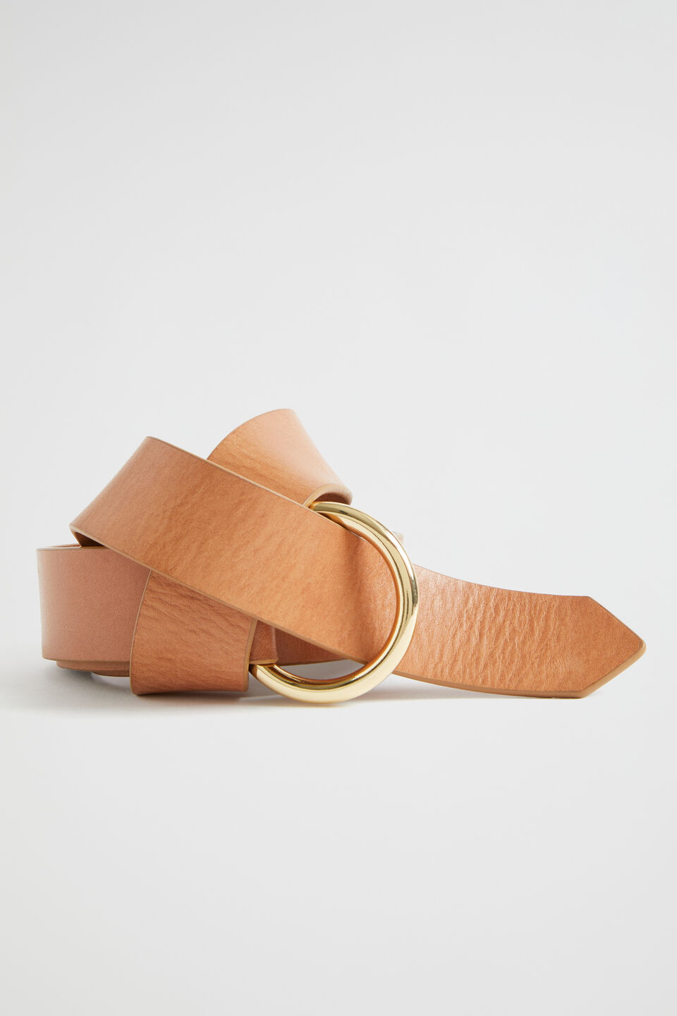 Ava Leather Ring Belt  Toffee