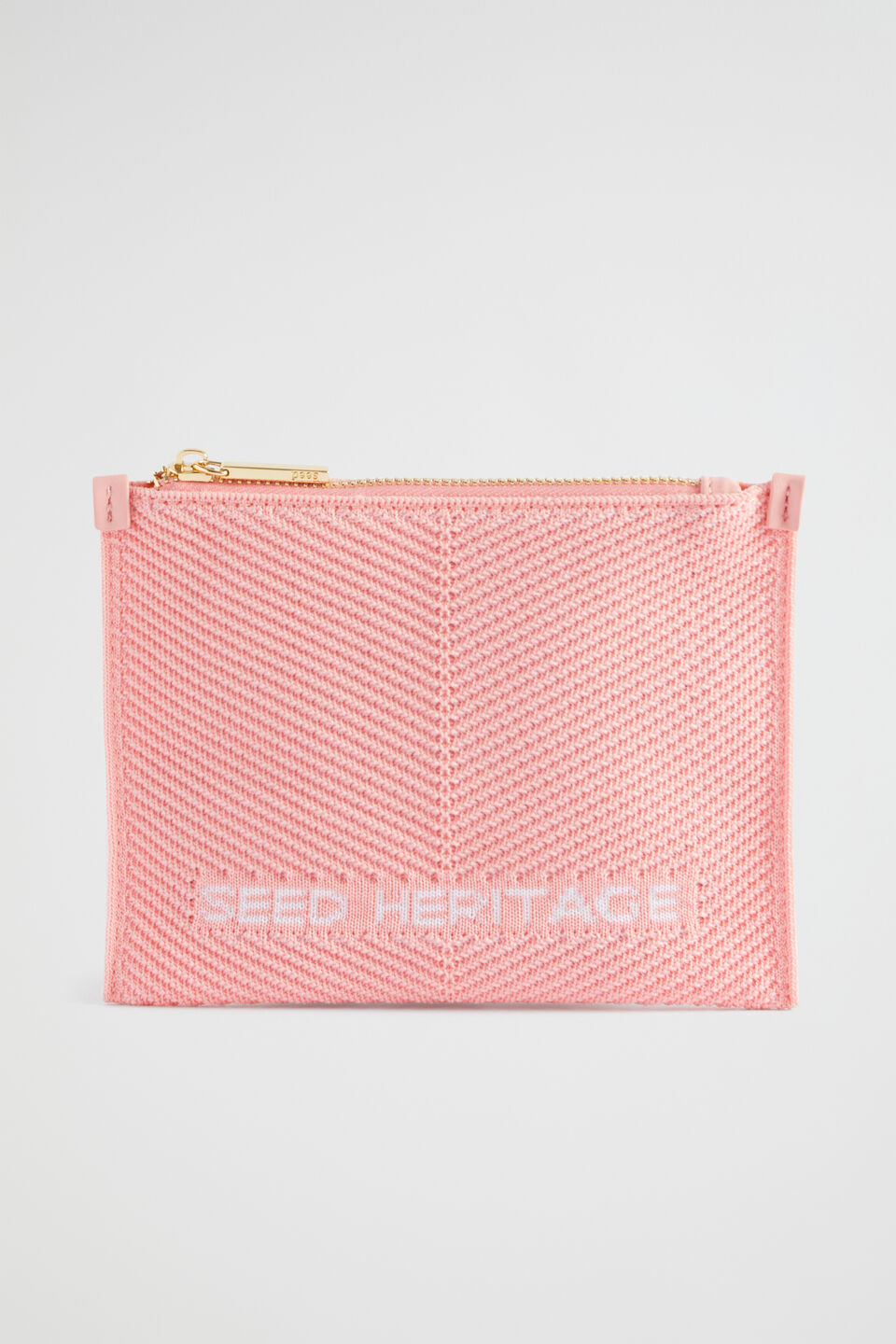 Knitted Logo Pouch  Pale Peony