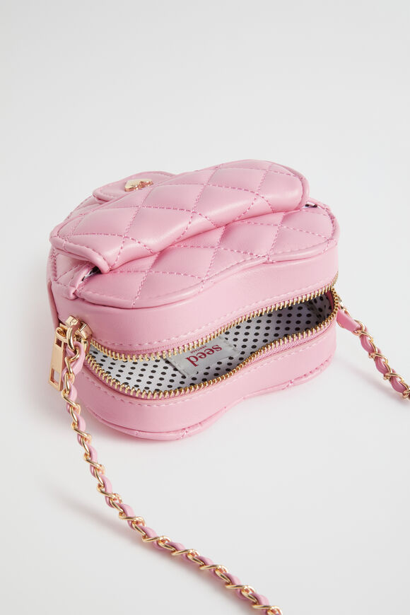 Quilted Heart Cross Body Bag  Candy Pink  hi-res