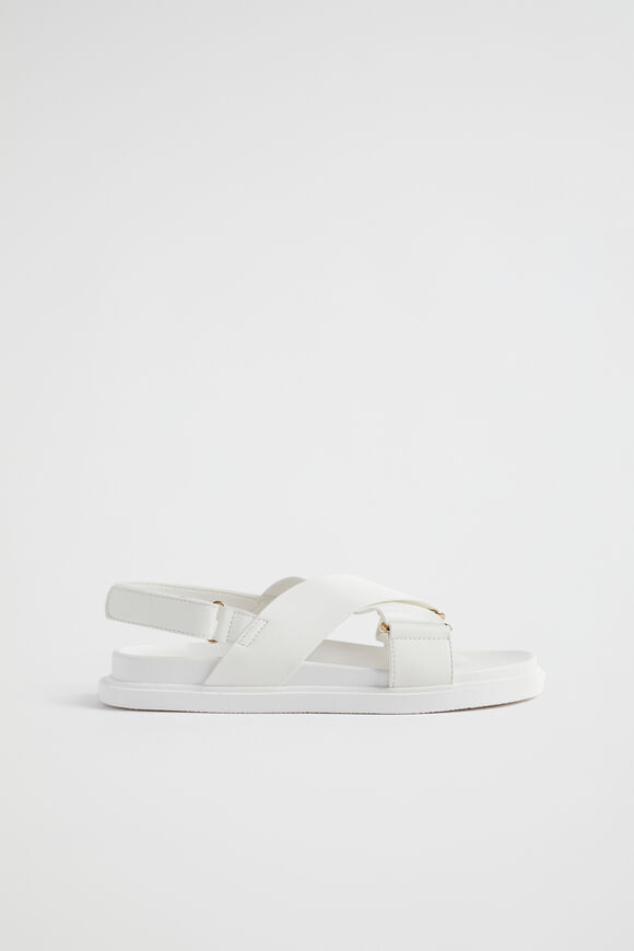 Crossover Moulded Footbed Sandal  White  hi-res